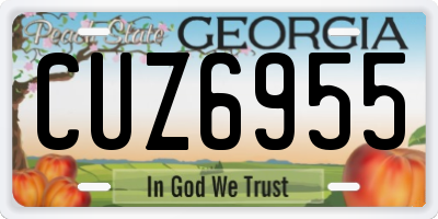 GA license plate CUZ6955