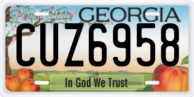 GA license plate CUZ6958