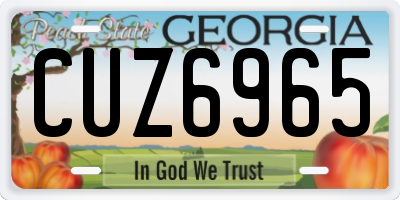 GA license plate CUZ6965