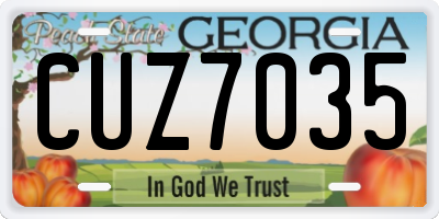 GA license plate CUZ7035