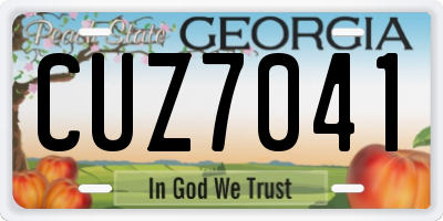 GA license plate CUZ7041