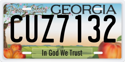 GA license plate CUZ7132