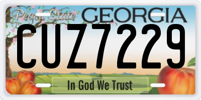 GA license plate CUZ7229