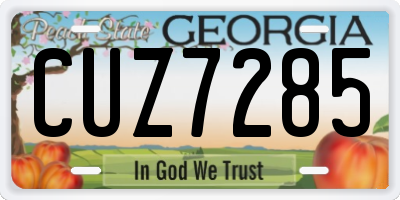 GA license plate CUZ7285