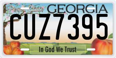 GA license plate CUZ7395