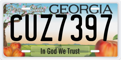 GA license plate CUZ7397