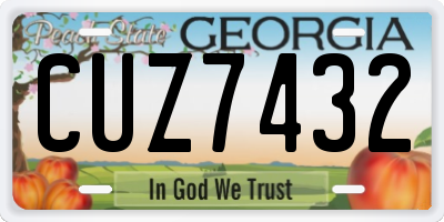 GA license plate CUZ7432