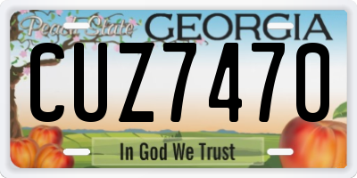 GA license plate CUZ7470