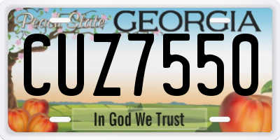 GA license plate CUZ7550
