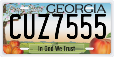 GA license plate CUZ7555