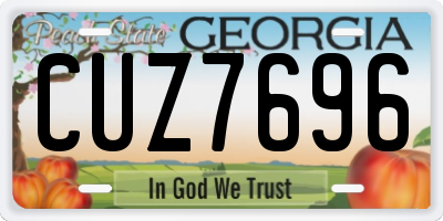 GA license plate CUZ7696
