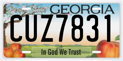 GA license plate CUZ7831