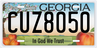 GA license plate CUZ8050