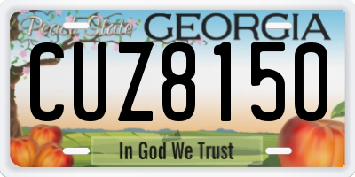 GA license plate CUZ8150