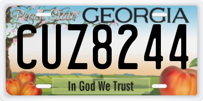 GA license plate CUZ8244