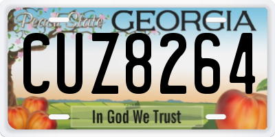 GA license plate CUZ8264