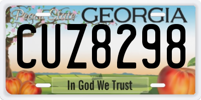 GA license plate CUZ8298