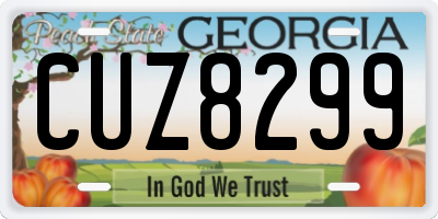 GA license plate CUZ8299