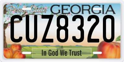 GA license plate CUZ8320