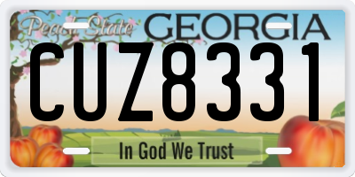 GA license plate CUZ8331