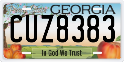 GA license plate CUZ8383