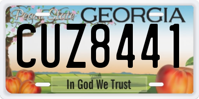 GA license plate CUZ8441