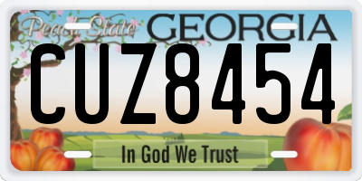 GA license plate CUZ8454
