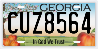 GA license plate CUZ8564