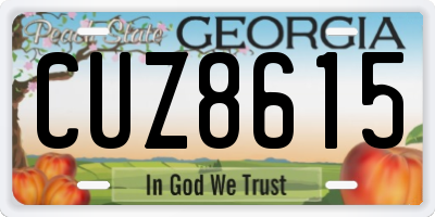 GA license plate CUZ8615
