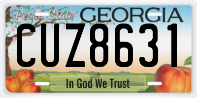 GA license plate CUZ8631