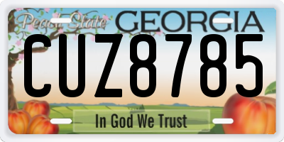 GA license plate CUZ8785