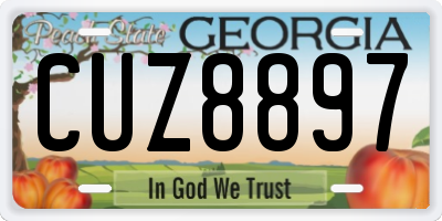GA license plate CUZ8897