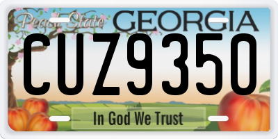 GA license plate CUZ9350