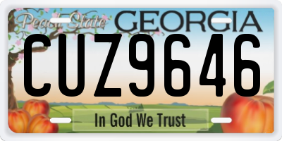 GA license plate CUZ9646
