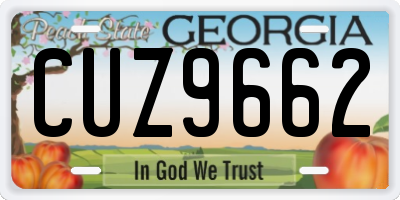 GA license plate CUZ9662