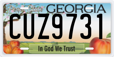 GA license plate CUZ9731