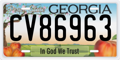 GA license plate CV86963