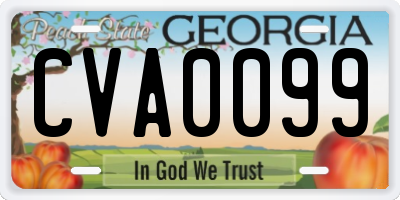 GA license plate CVA0099