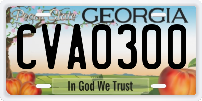 GA license plate CVA0300