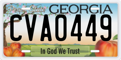 GA license plate CVA0449