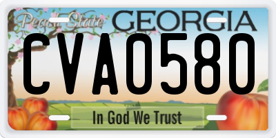 GA license plate CVA0580