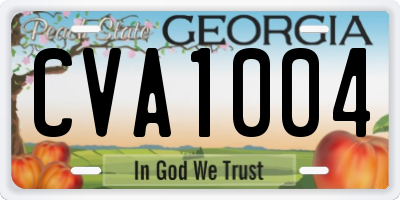GA license plate CVA1004