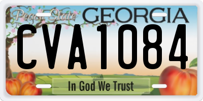 GA license plate CVA1084