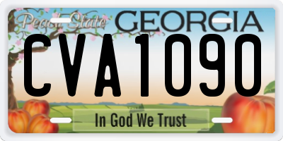 GA license plate CVA1090