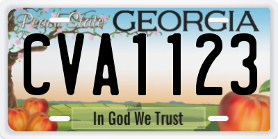 GA license plate CVA1123