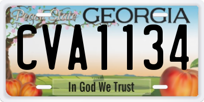 GA license plate CVA1134