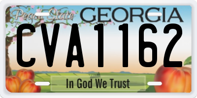 GA license plate CVA1162