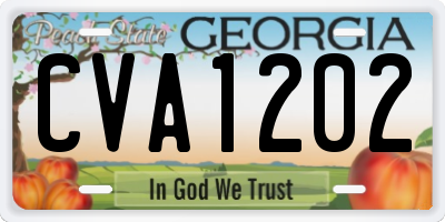 GA license plate CVA1202