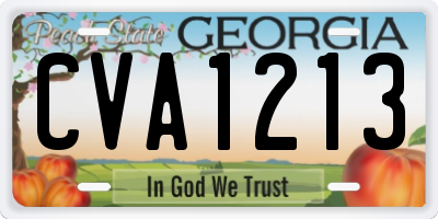 GA license plate CVA1213