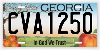 GA license plate CVA1250